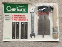 Mantis Chipmate 17  Includes new blades, a wrench the "gap setter"' a screwdriver and a small brush.